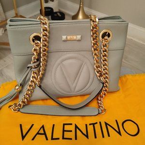VALENTINO Kali Leather Shoulder Bag in Aqua 💯% Authentic • NWT